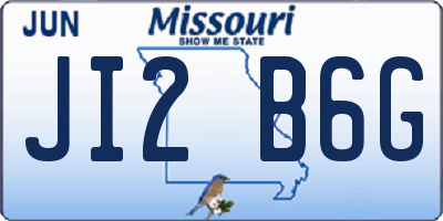 MO license plate JI2B6G