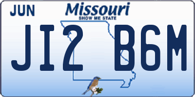 MO license plate JI2B6M