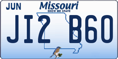 MO license plate JI2B6O