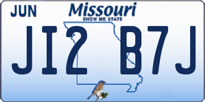 MO license plate JI2B7J