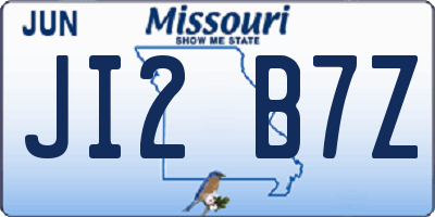 MO license plate JI2B7Z