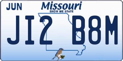 MO license plate JI2B8M