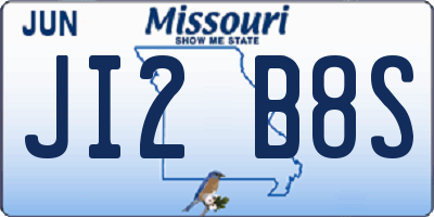MO license plate JI2B8S