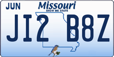 MO license plate JI2B8Z