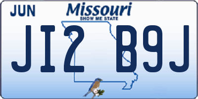 MO license plate JI2B9J