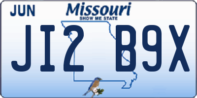 MO license plate JI2B9X