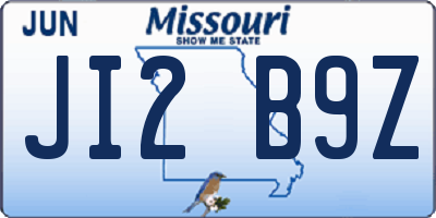 MO license plate JI2B9Z