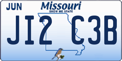 MO license plate JI2C3B