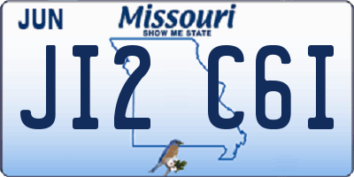 MO license plate JI2C6I