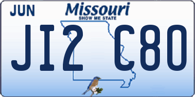 MO license plate JI2C8O