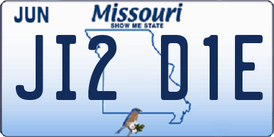 MO license plate JI2D1E