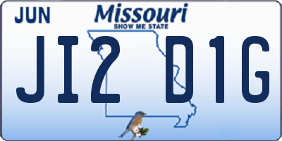 MO license plate JI2D1G