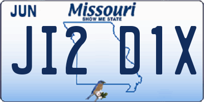 MO license plate JI2D1X