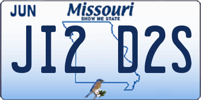 MO license plate JI2D2S