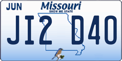MO license plate JI2D4O