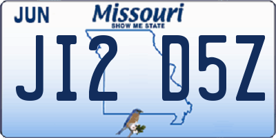 MO license plate JI2D5Z
