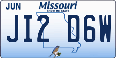 MO license plate JI2D6W