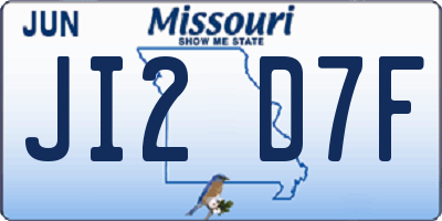 MO license plate JI2D7F