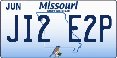 MO license plate JI2E2P