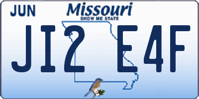 MO license plate JI2E4F