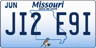 MO license plate JI2E9I