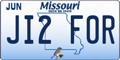 MO license plate JI2F0R