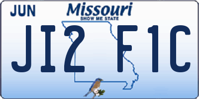 MO license plate JI2F1C