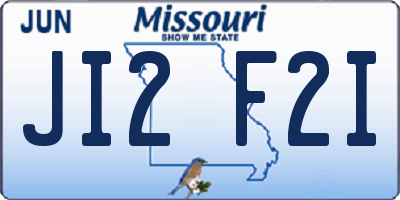 MO license plate JI2F2I