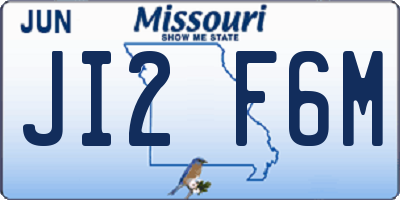 MO license plate JI2F6M