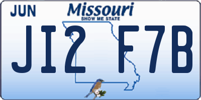 MO license plate JI2F7B