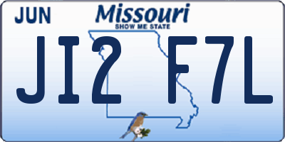 MO license plate JI2F7L