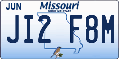 MO license plate JI2F8M