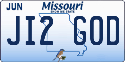 MO license plate JI2G0D