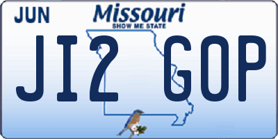 MO license plate JI2G0P