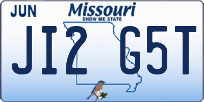 MO license plate JI2G5T