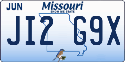 MO license plate JI2G9X
