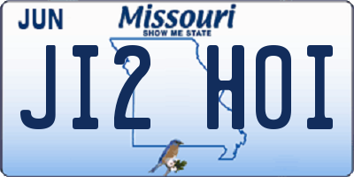 MO license plate JI2H0I