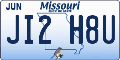 MO license plate JI2H8U