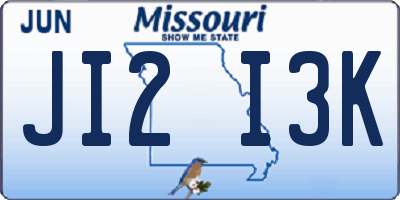 MO license plate JI2I3K