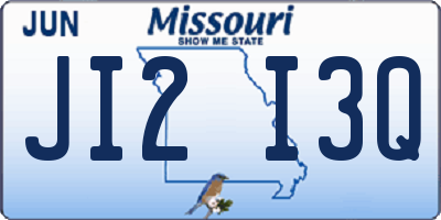 MO license plate JI2I3Q