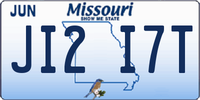MO license plate JI2I7T