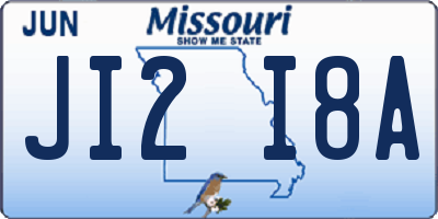 MO license plate JI2I8A