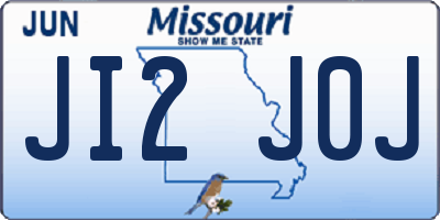 MO license plate JI2J0J