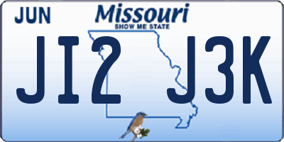 MO license plate JI2J3K