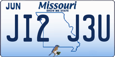 MO license plate JI2J3U