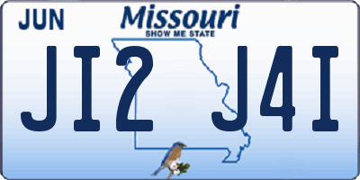 MO license plate JI2J4I