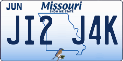 MO license plate JI2J4K