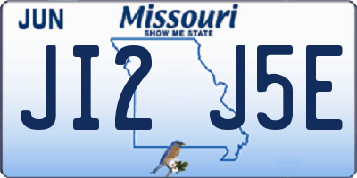 MO license plate JI2J5E