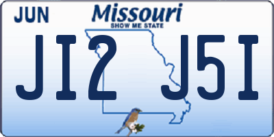 MO license plate JI2J5I