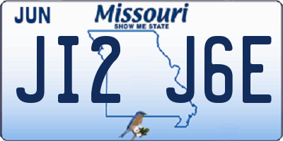 MO license plate JI2J6E
